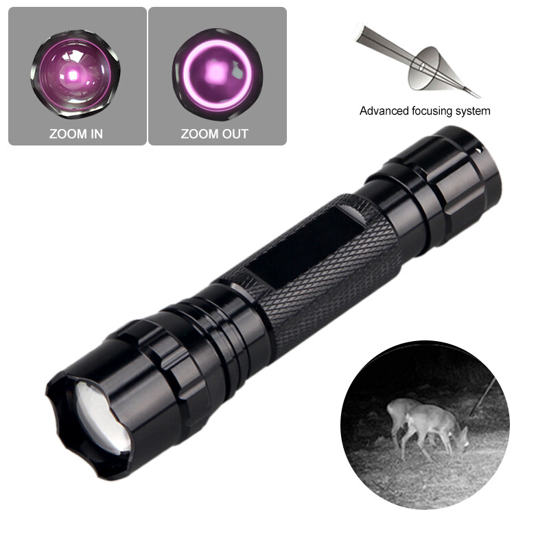 IR 850nm Hunting  LED Flashlight Infrared Night Vision Light Rifle Scope Mount
