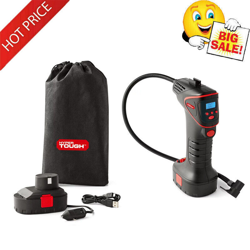 12 V Cordless Hand Held Digital Tire Inflator Auto Shut Off Durable Portable New