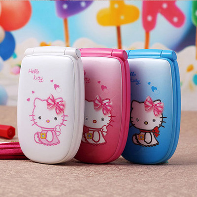 2016 Hello Kitty Flip Cute Small Mini Mobile Cell Phone Best For Kids Girls Lady