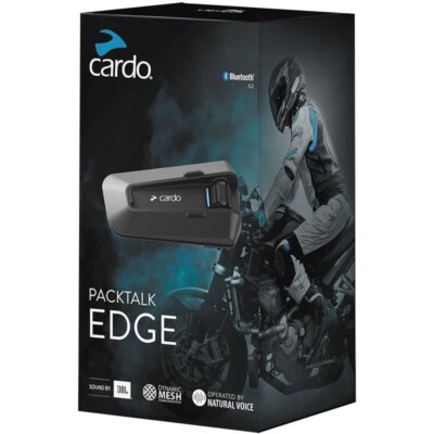 Cardo Packtalk Edge Bluetooth Headset System - Single - Authorized Seller