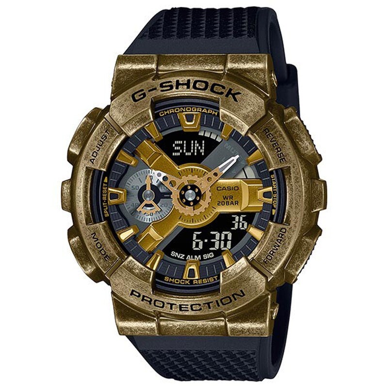 Pre-owned Casio G-shock Gm-110vg-1a9jr Steampunk Metal Case Analog Digital Men Watch