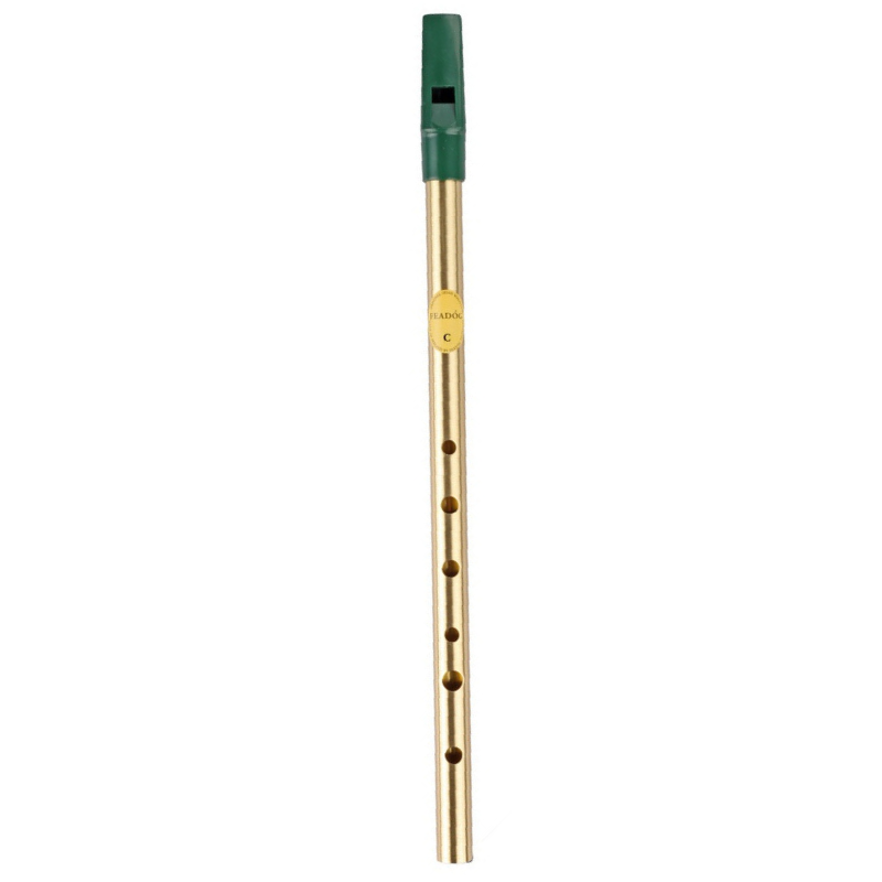 Feadog Set of 2 Irish Tin Whistle Brass Key "C" and "D" with Tutor Book and CD