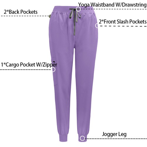 Unisex Stretch Nurse Uniform Medical Scrub Sets Women Men V-Neck Top Jogger Pant