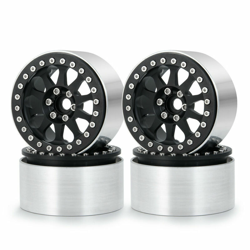 4X 2.2" CNC Metal Beadlock Wheels Rims for 1/10 RC Car Wraith 90048 RR10 RC Car