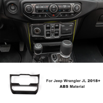 Carbon Fiber Interior Center Console Cover Trim for Jeep Wrangler JL JT 2018-23