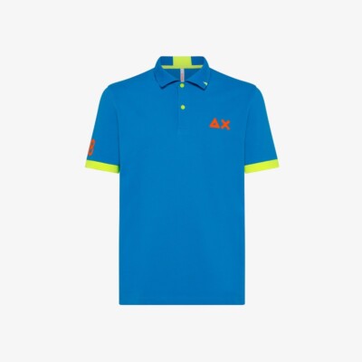 Polo SUN68 Мужская модель Polo Logo Fluo A33122 Бирюзовый E2023