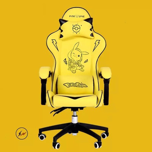 Pikachu Pok mon Gaming Armchairs Rotating Wheels Reclining Adjustable Gamer