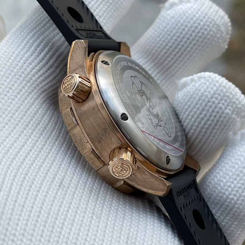 Pre-owned Steeldive Mens Automatic Watches Bronze Diver Watch 300m Waterproof Luminous