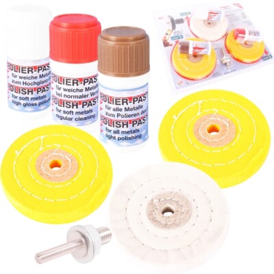 BGS POLIERSET mit POLIERPASTEN +  POLIERSCHEIBEN ALU-FELGEN POLIEREN ALUMINIUM