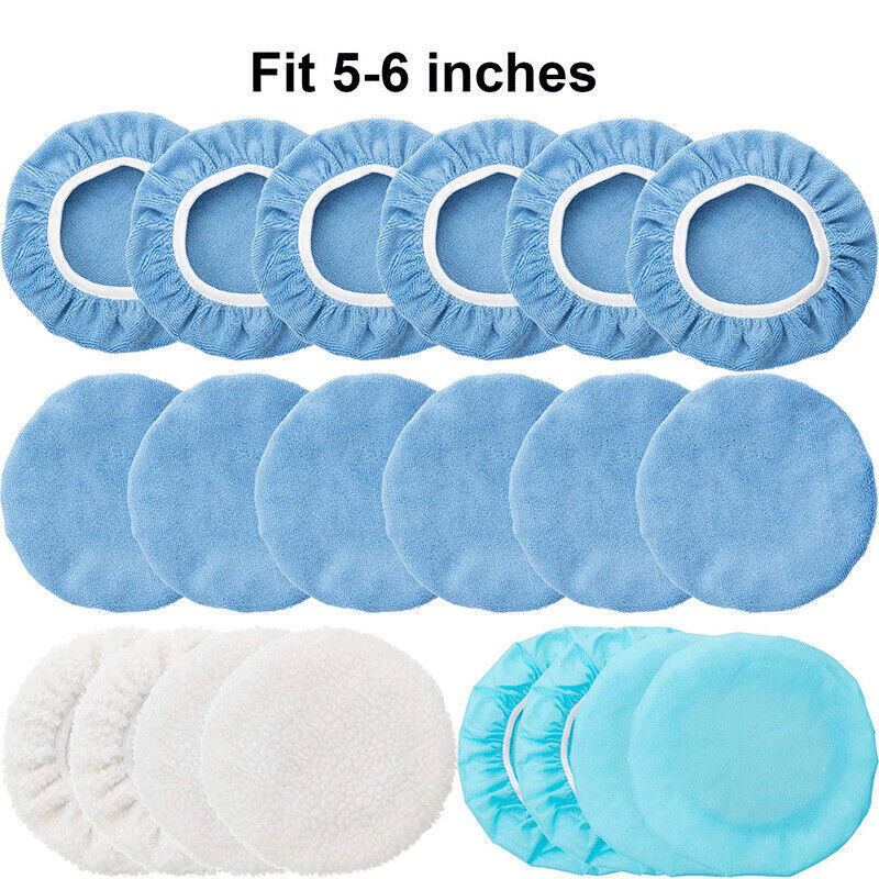 20PCS Polishing Bonnet Pads 5 to 6 Inches Buffer Bonnets Microfiber Car Polisher