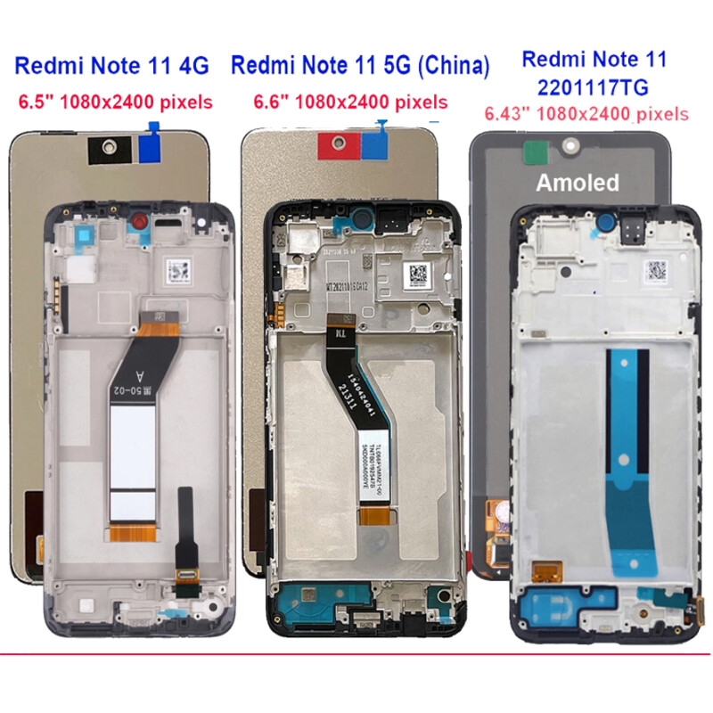 redmi note11 2台 For Xiaomi Redmi Note 11 4G 5G LCD Display Touch Screen