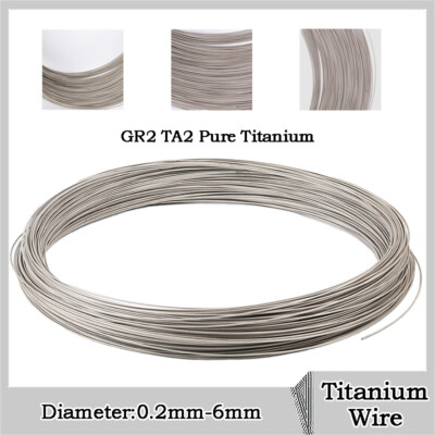99.99% Pure Titanium Wire TA2 Ti Metal Line Diameter 0.2mm-6.0mm DIY Material