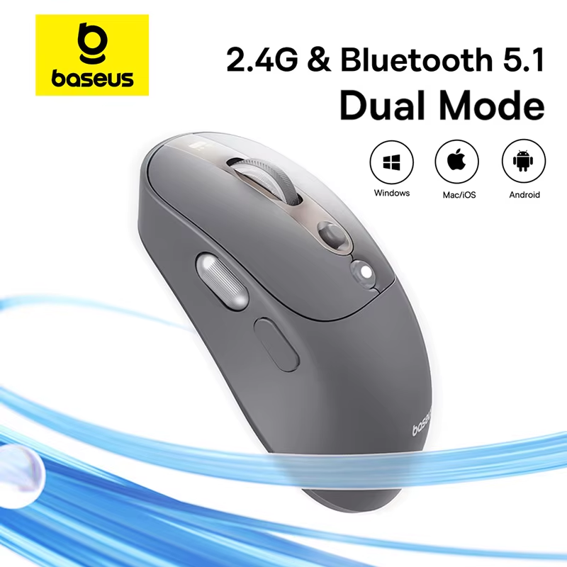 Bluetooth Wireless Mouse Rechargeable Ergonomic Mice Digital Display Two Scroll