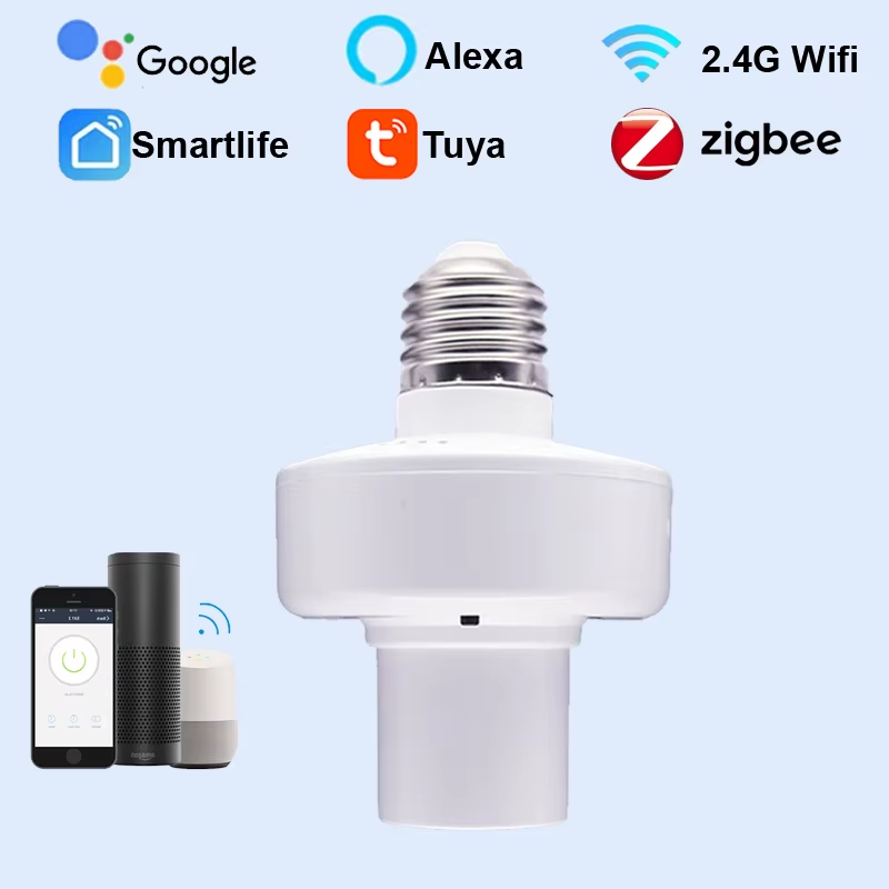 Tuya WiFi Smart Lamp Socket Zigbee Light Holder Adapter On Off Timing Countdown