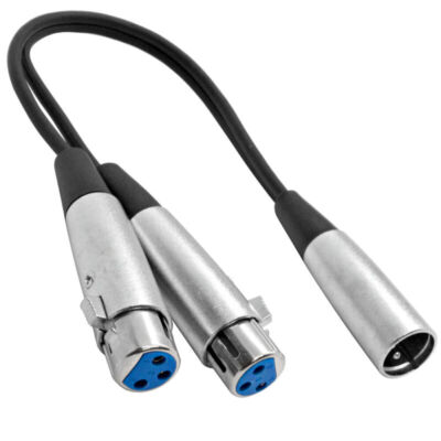 SA-Y4 - 1' Splitter Patch Cable 1 XLR Male to 2 XLR Female Audio Cord