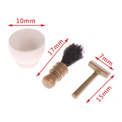 1:12 Dollhouse Miniature Shaver Set Brush Razor Hair Drier Bathroom Model DecAM