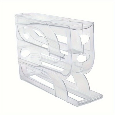 4 Layers Automatic Rolling Egg Holder Rack Fridge Storage Box Container Large