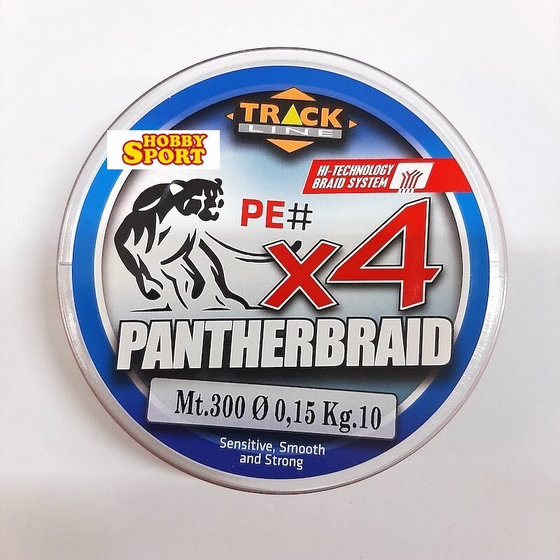 PANTHER BRAID 4X RED 300 MT 0,15mm TRECCIATO PER SPINNING TRACK LINE