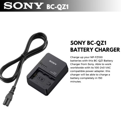 (Open Box) Sony BC-QZ1 Battery NP-FZ100 A7 III A7M3 A7R III A7 Charger - Black