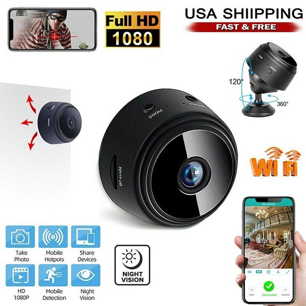 360-degree WiFi camera with night vision and mobile app.