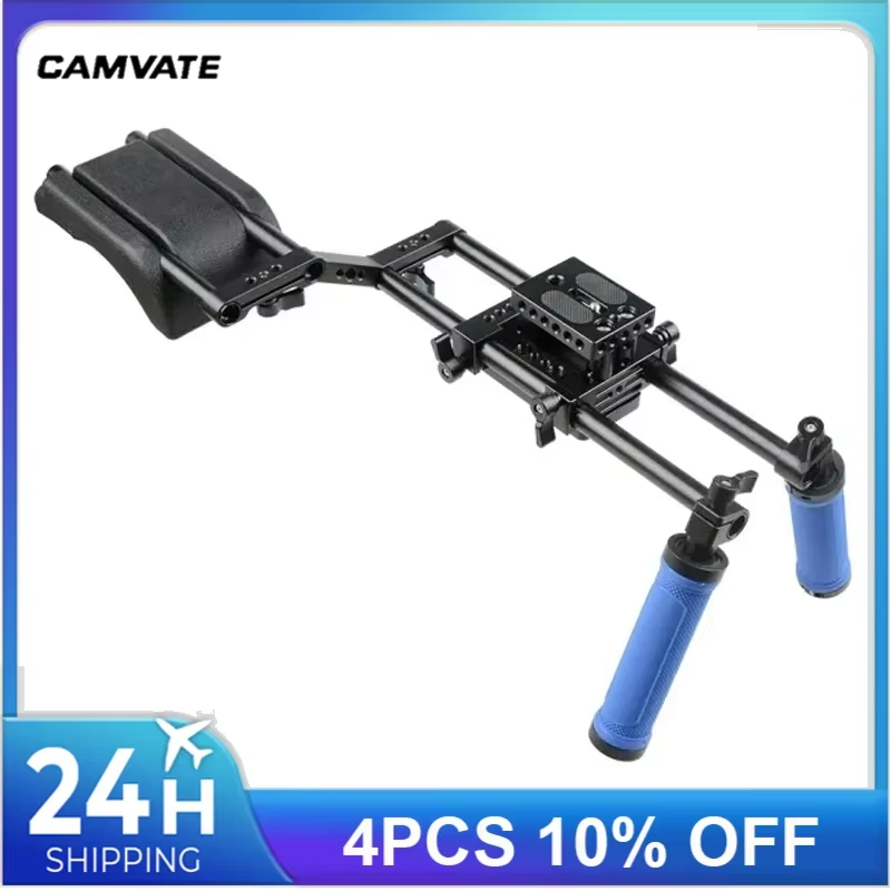 Dual Handgrip Shoulder Mount Support Rig Kit With Z-Shape Bracket for DSLR Camer