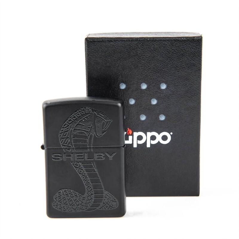 Shelby SuperSnake Cobra Logo Engraved Black Zippo Lighter Ford Mustang GT500 SVT