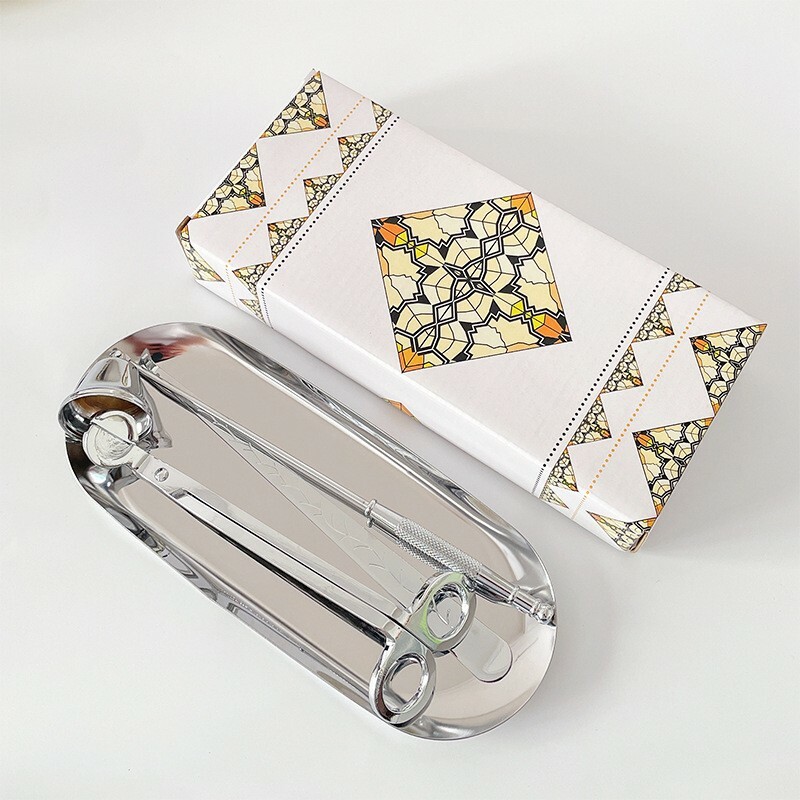 4 Candle Snuffer Cotton Wick Trimmer Tray & Core Dipper Snuffer Hook Kit Set