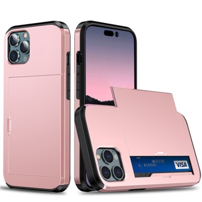 For iPhone 15 14 13 12 11 Pro Max XS XR Shockproof Case Cover Wallet Card Holder