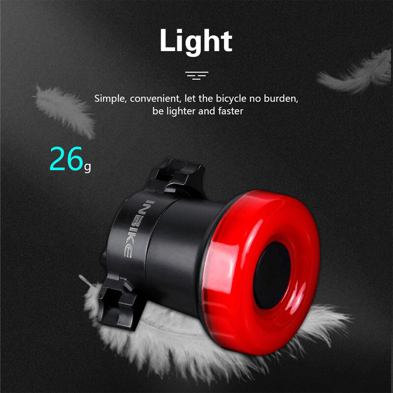 Warning Tail LED USB Intelligent Bike Tail Light Brake Indicator Bike Light New