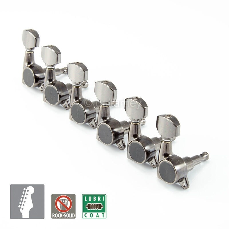 NEW Gotoh SG381-07 L6 Set 6 in line Tuners w/ screws Right Handed - COSMO BLACK