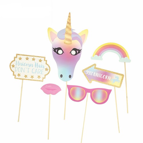 Maison 30x Licorne Joyeux Anniversaire Cadre Photo Booth Props Desherbage Partie Photographie Uk Fetes Occasions Speciales