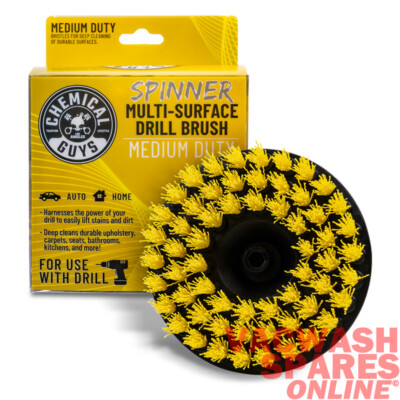 CHEMICAL GUYS SPINNER MULTI SURFACE DRILL BRUSH -CARPET,MATS,UPHOLSTERY- MEDIUM