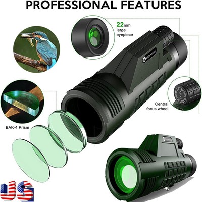 HD Single Cylinder High Definition Monocular Telescope  with Smartphone Holder