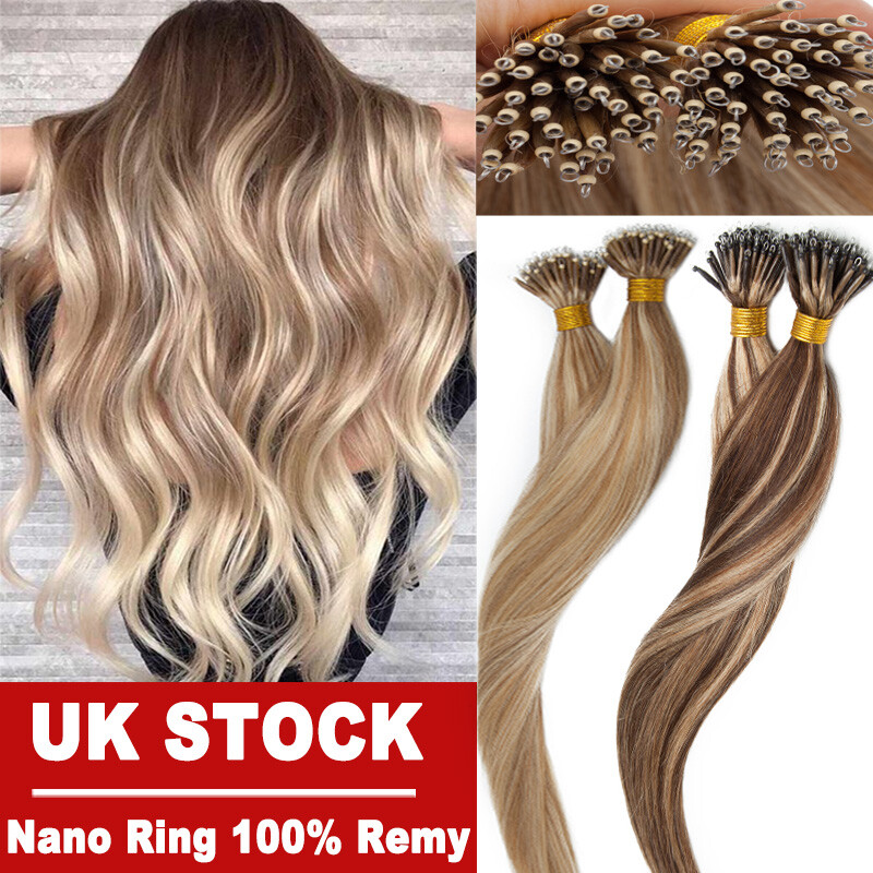 Uk Stock 16 24 Nano Ring Tip Micro Bead Human Hair Extensions