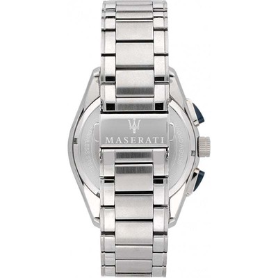 Pre-owned Maserati Mens Wristwatch  Traguardo R8873612014 Chrono Stainless Steel Blue