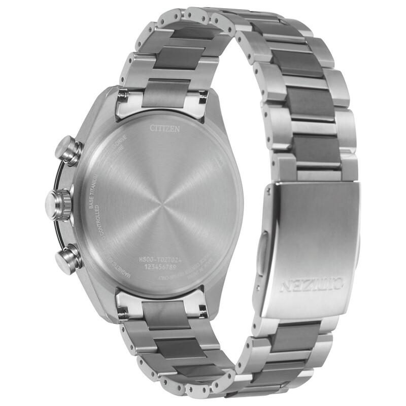 Pre-owned Citizen Attesa At8186-51l Eco-drive Radio Titanium Men`s Watch Made In Japan