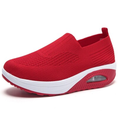 Womens Outdoor Arch Support Platform Walking Sneakers Casual Slip-on Comfy Shoes