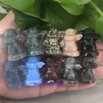 10pcs Natural Wholesale mixed Little yoda Handmade Quartz Crystal Reiki Healing