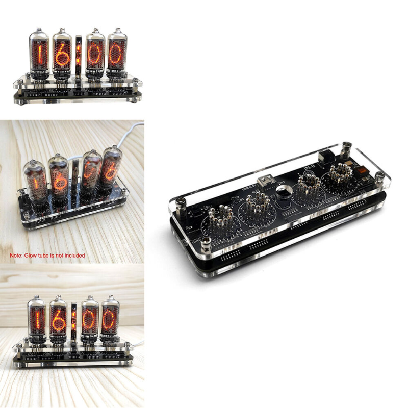 IN-8 4-Digit Nixie Tube Desktop Clock Advance w/ LED Backlight Remote Control