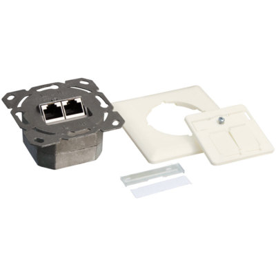 Logilink NP0023 Cat.6 Anschlussdose Netzwerkdose LAN Dose  2xRJ45 Unterputz