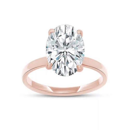 2.10 Ct Oval Cut Diamond Side Halo Engagement Ring 14K Rose Gold Lab Grown