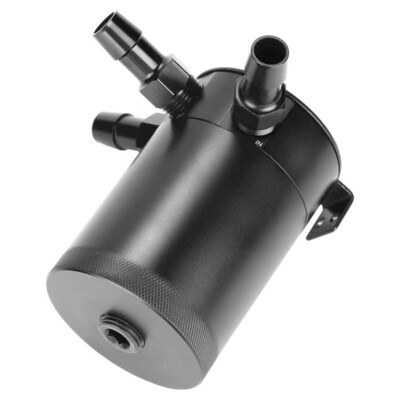 3-Port Oil Catch Can Tank Reservoir Air-Oil Separator Racing Baffled Aluminum