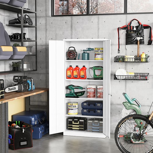 Long handle Metal Storage Cabinet ,71" Garage Storage Cabinet with Lock for Home