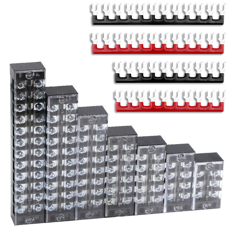 US Dual Row 3-12 Positions 600V 15A Screw Terminal Block Terminal Barrier Strip