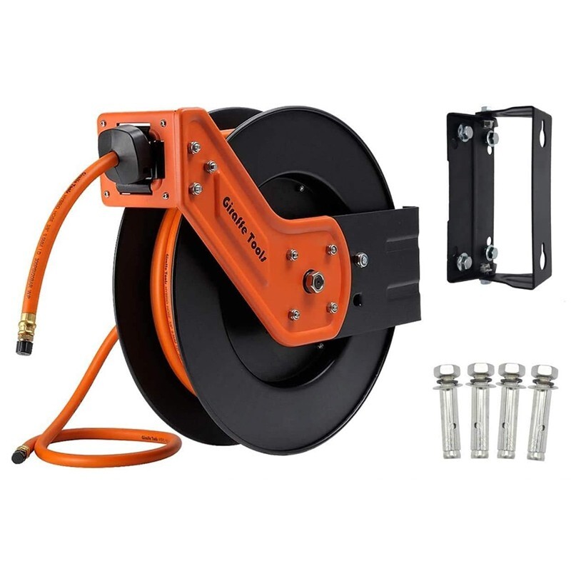 Giraffe Tools Retractable Air Hose Reel Air Compressor Hose With Reel MAX 300PSI