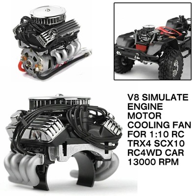 Simulate V8 Engine Motor Cooling Fan for 1:10 RC TRX4 SCX10 RC4WD Car 13000 rpm