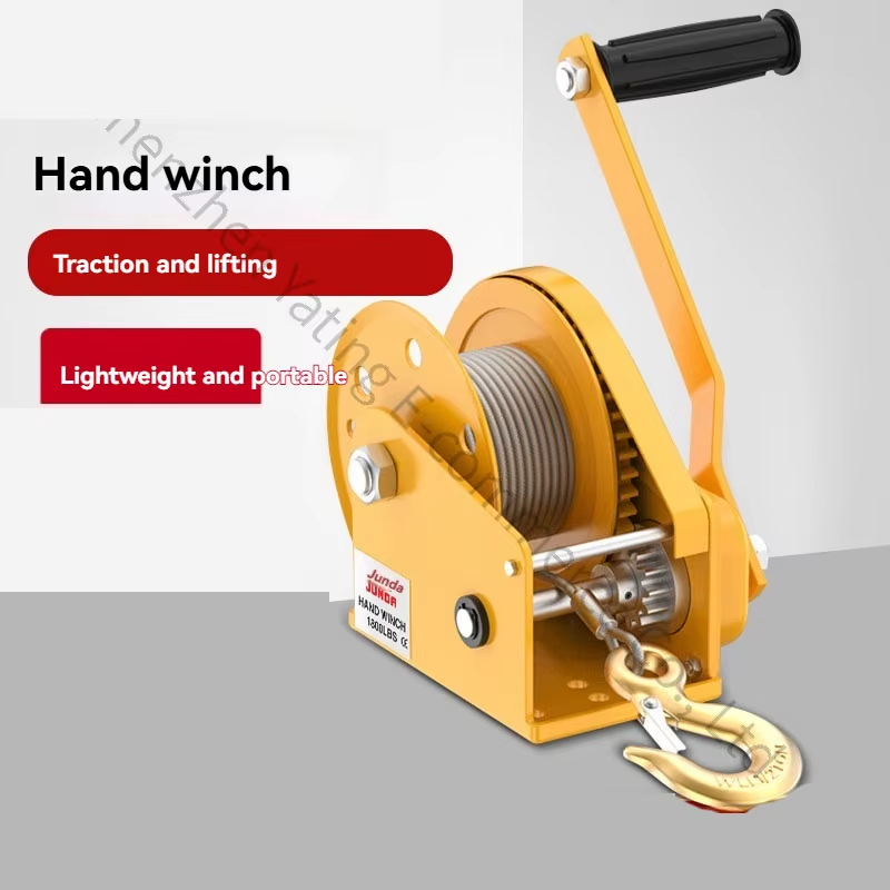 1800LB Portable Traction Hoist, Lifting Crane Hand Cranked Winch, Bidirectional