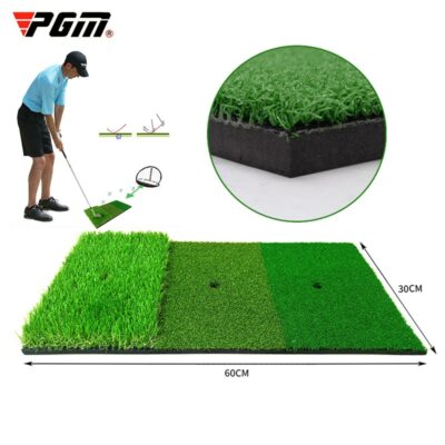 PGM Golf Hitting Mat 3 Grasses with Rubber Tee Hole Golf Training Aids