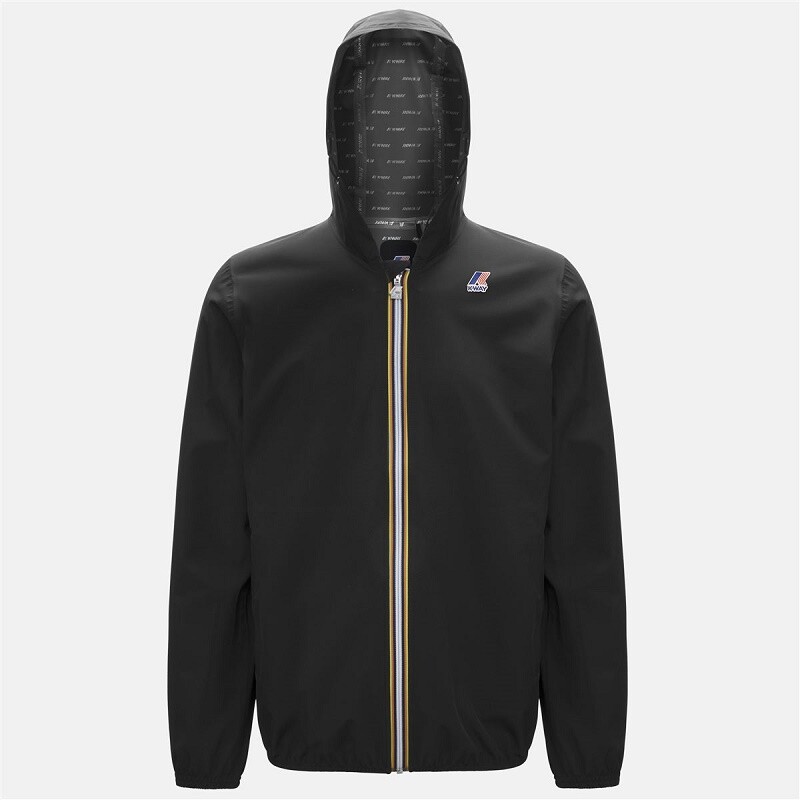 KWAY JACKE MIT KAPUZE HERREN K-WAY JACK STRETCH DOT JACKE KWAY WASSERDICHT SCHWARZ