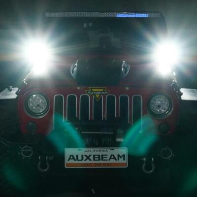 AUXBEAM 4" LED Work Light Bar Spot Cube Pods White Amber Strobe Fog Driving Lamp